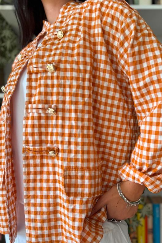 Nonni Gingam Napoleon Jacket Carrot